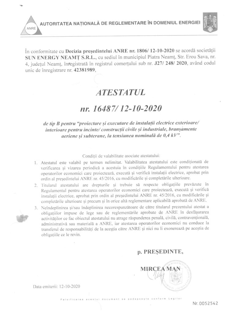 atestat anre